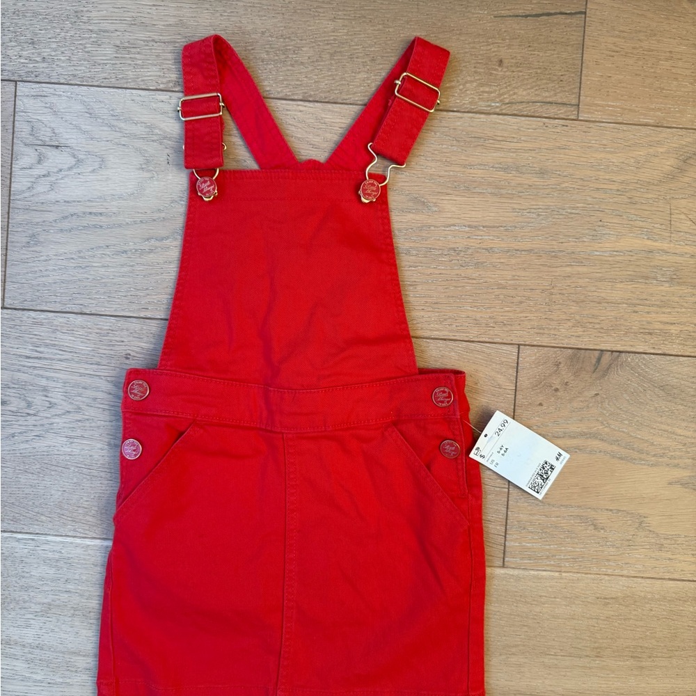 NWT H&M Vibrant Red Kids Overalls dress/romper